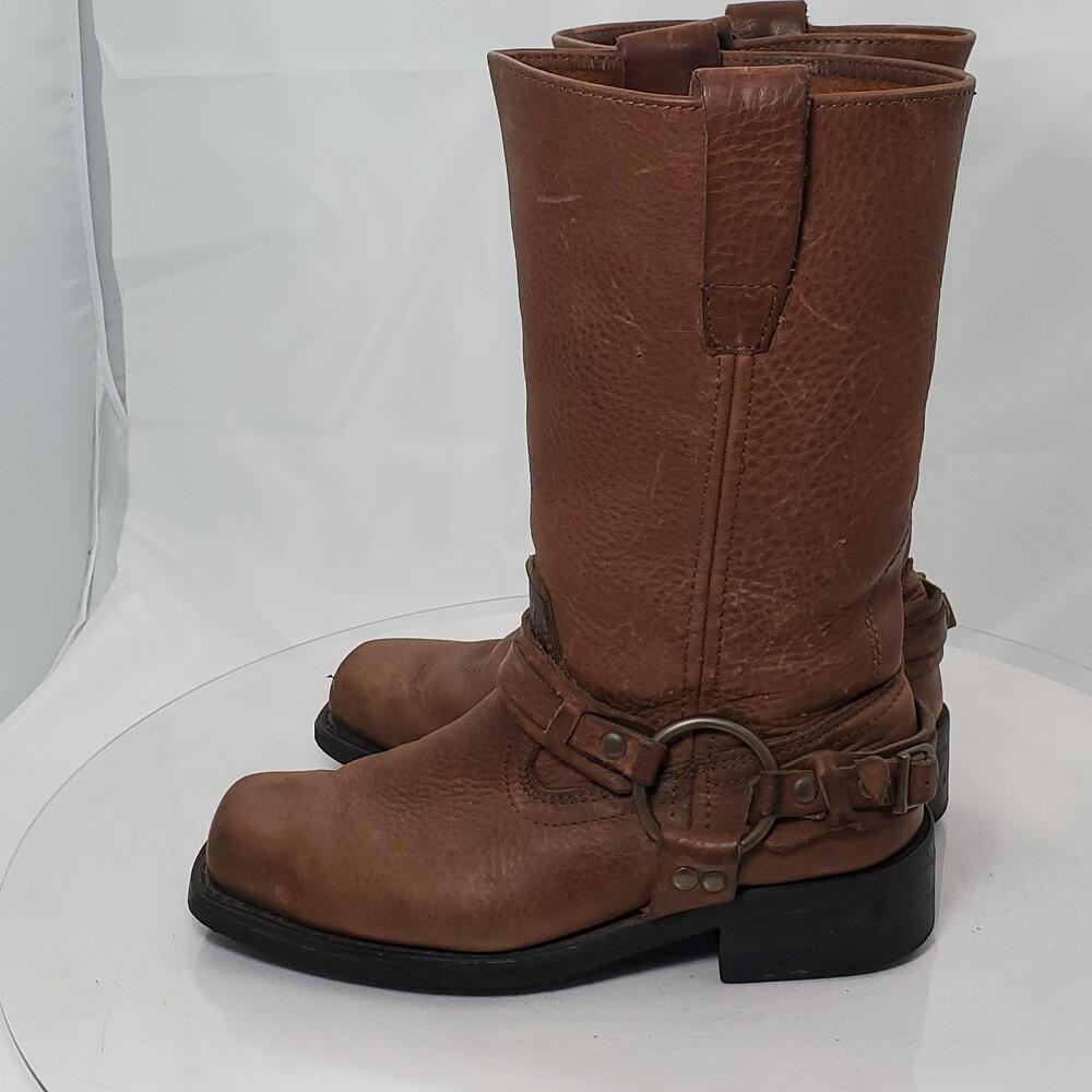 Masterson Boot Co Biker Harness Boots Women 6.5 M Leather Square Toe RB2501W